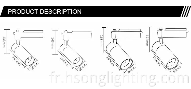 Nouvelles arrivances LED Lights Lights Anti Chare 3/4 COB MAGNÉTIQUE Système d'éclairage de piste magnétique 10W 20W pour le musée